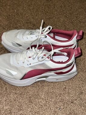 Puma White and Burgundy Women's Motorsport Sneakers